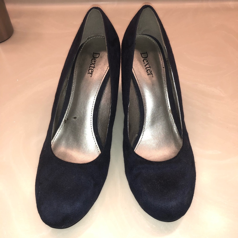 Navy wedge heels